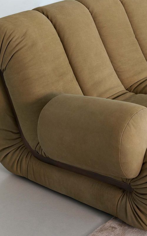 Фото 3 - Секционный диван Snake светло-коричневый 